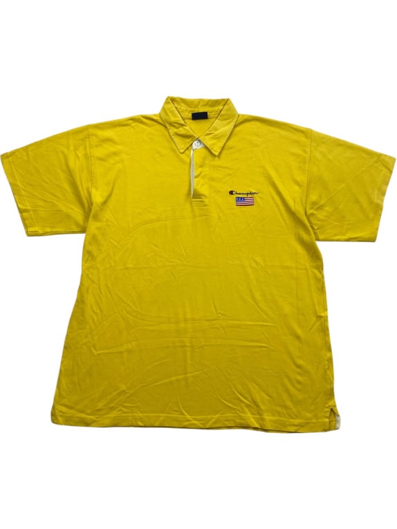 CHAMPION ΜΠΛΟΥΖΑ POLO VINTAGE USA LOGO ΚΙΤΡΙΝΟ ΑΝΔΡΙΚΟ XL