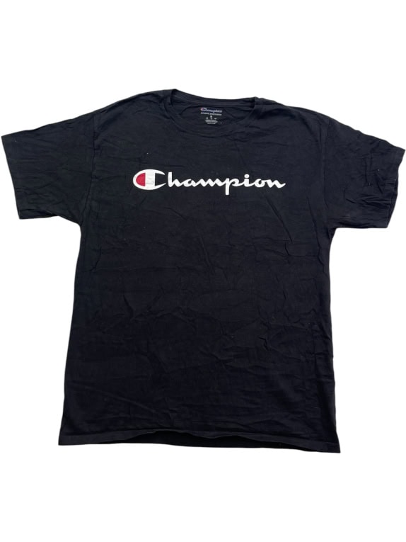 CHAMPION T-SHIRT BLACK MEN'S M pre-owned