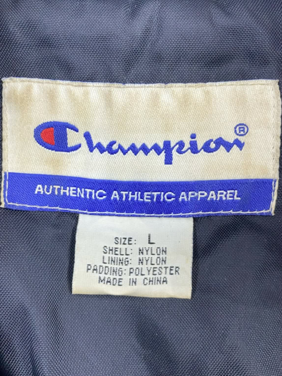 Champion Giacca Puffer con logo vintage nera da uomo L