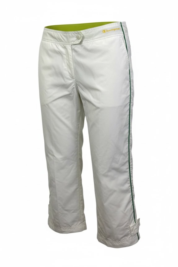 CHAMPION pantaloni capri vintage con logo bianchi da donna XL