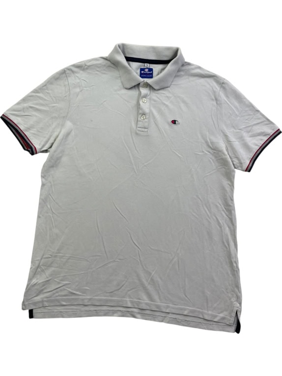 Champion Polo Μπλούζα Casual Logo Γκρι Ανδρικό M