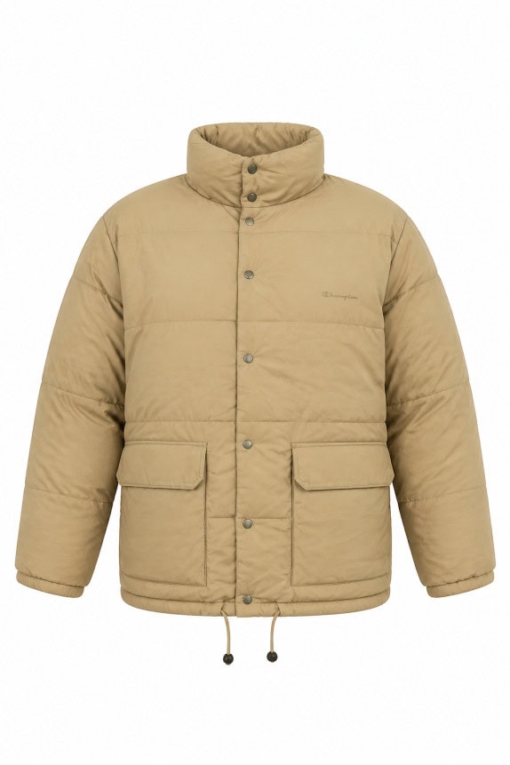 90s CHAMPION PUFFER JACKET MINIMAL BEIGE MEN PRE OWNED XL