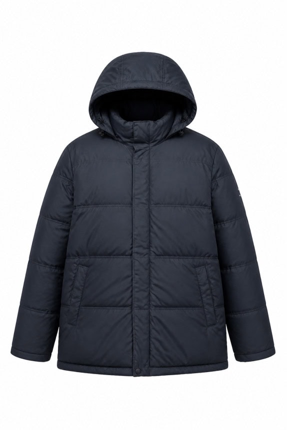 CHAMPION PUFFER JACKET STREETWEAR NAVY MEN PRE OWNED XXL