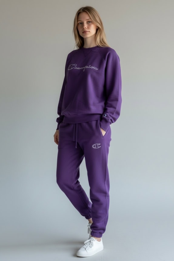 Champion Vintage Logo Tracksuit Purple Unisex XL