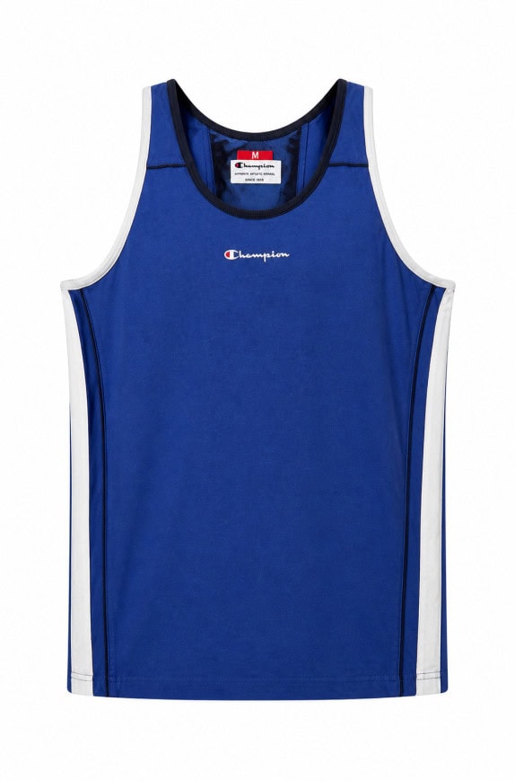 CHAMPION SLEEVELESS TANK TOP MINIMAL BLUE MEN PRE OWNED M