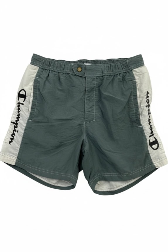 CHAMPION costume da bagno short con logo vintage grigio/bianco da uomo L