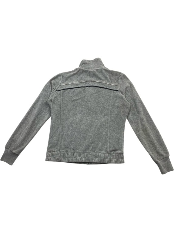 Champion Felpa con cerniera sportiva vintage con logo grigia da donna M