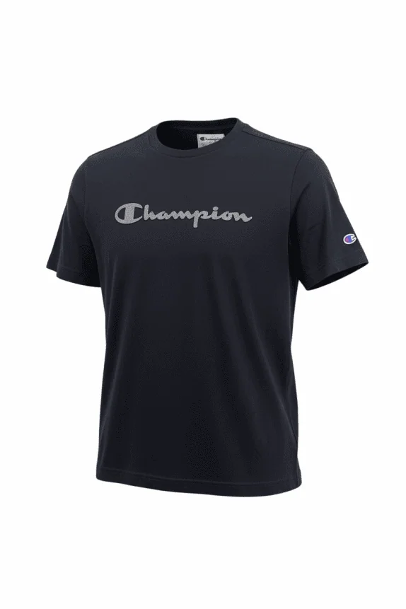 CHAMPION T-SHIRT ATHLETIC LOGO BLACK MEN'S L