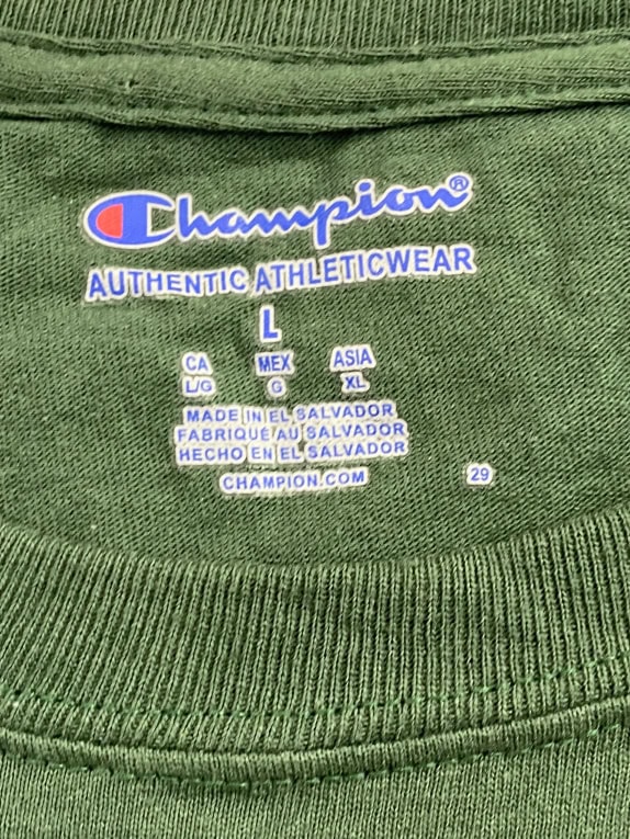 CHAMPION T-SHIRT GEORGE MASON UNIVERSITY ΠΡΑΣΙΝΟ UNISEX L pre-owned