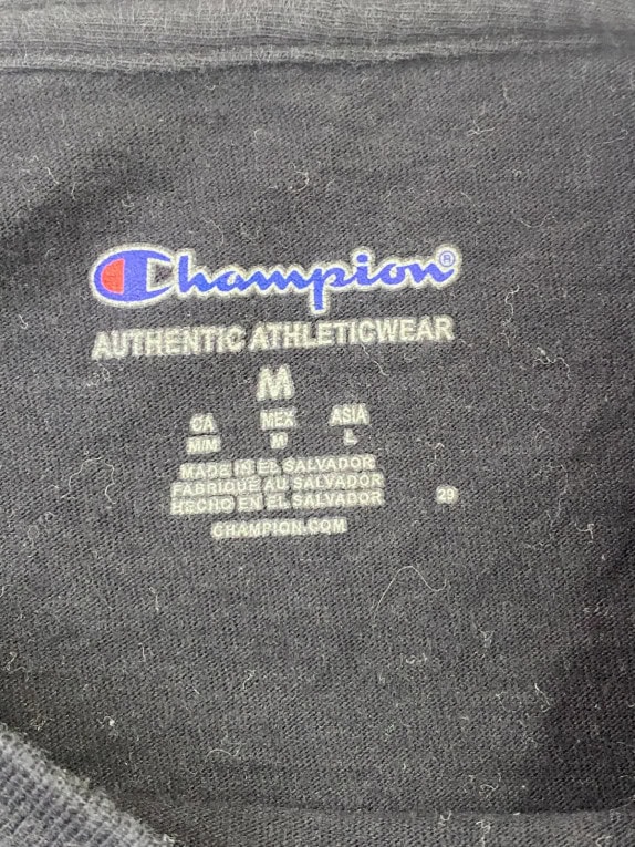 CHAMPION T SHIRT GRAPHIC BLACK MEN PRE OWNED M