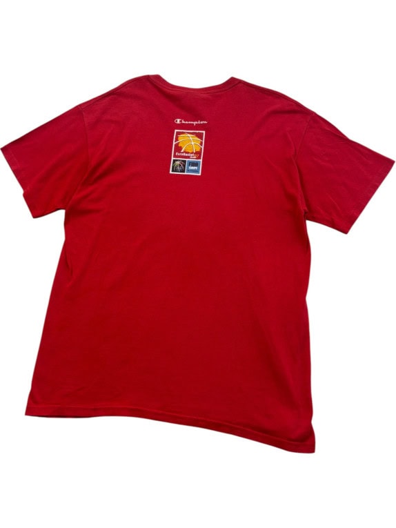 CHAMPION T SHIRT GRAPHIC SPORTSWEAR ΚΟΚΚΙΝΟ ΑΝΤΡΙΚΟ PRE OWNED L