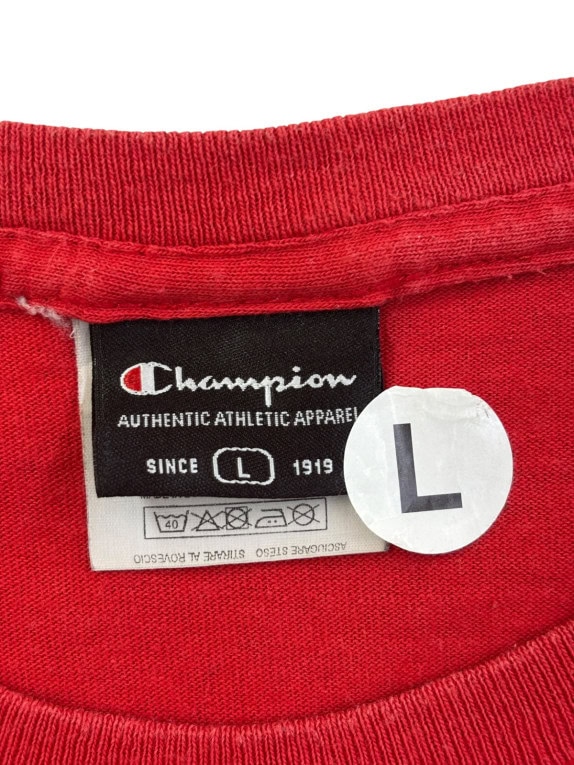 CHAMPION T SHIRT GRAPHIC SPORTSWEAR ΚΟΚΚΙΝΟ ΑΝΤΡΙΚΟ PRE OWNED L