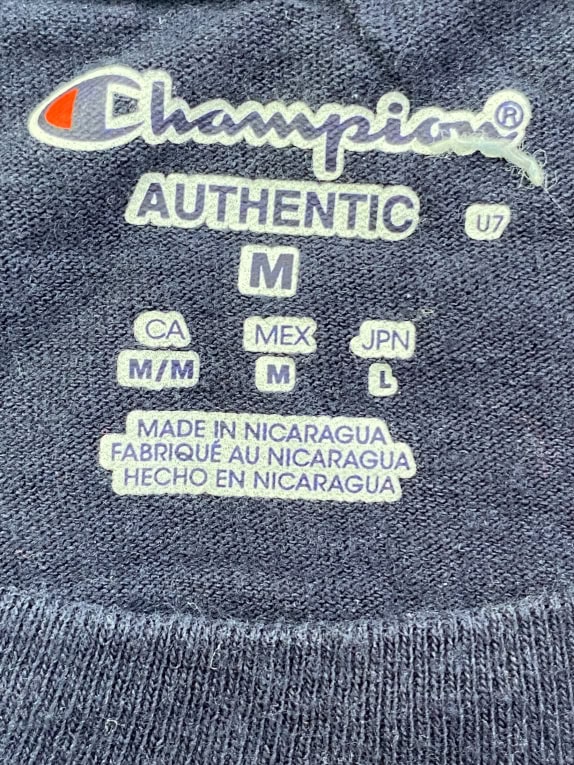 CHAMPION T-SHIRT LMU DAD UNIVERSITY LOGO NAVY BLUE UNISEX M