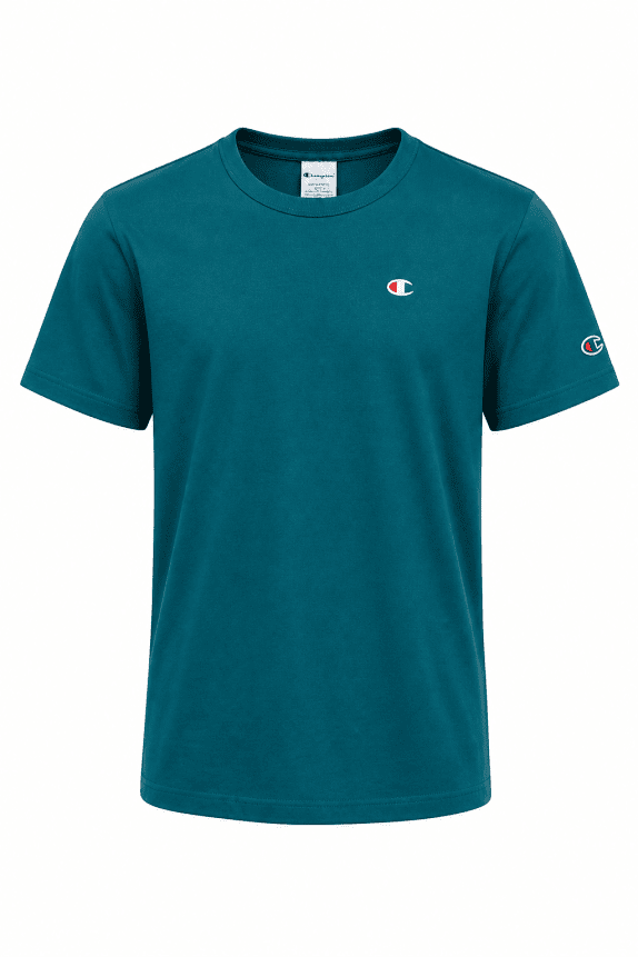 CHAMPION T SHIRT MINIMAL TEAL UOMO PRE OWNED L