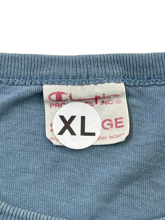 CHAMPION T SHIRT MINIMAL WASHED BLUE UOMO PRE OWNED XL