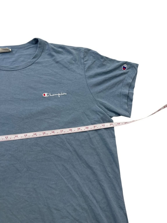 CHAMPION T SHIRT MINIMAL WASHED BLUE UOMO PRE OWNED XL