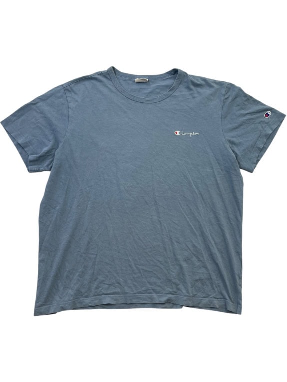 CHAMPION T SHIRT MINIMAL WASHED BLUE UOMO PRE OWNED XL