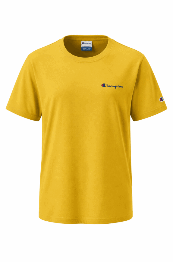 CHAMPION T SHIRT MINIMAL YELLOW MEN PRE OWNED L