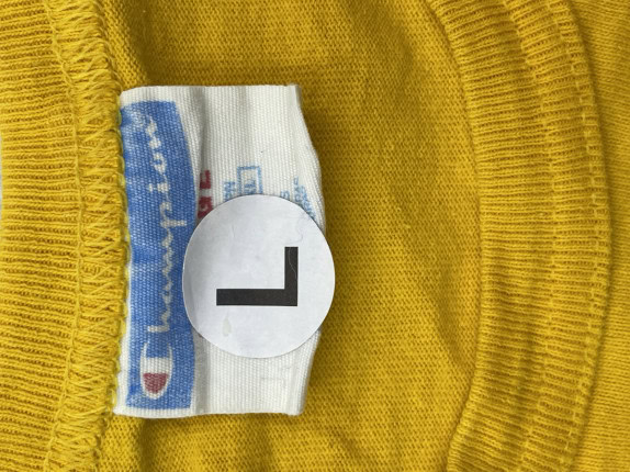 CHAMPION T SHIRT MINIMAL YELLOW ΑΝΤΡΙΚΟ PRE OWNED L