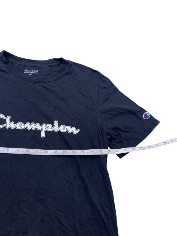 CHAMPION T SHIRT SPELL OUT ΜΑΥΡΟ ΓΥΝΑΙΚΕΙΟ PRE OWNED L