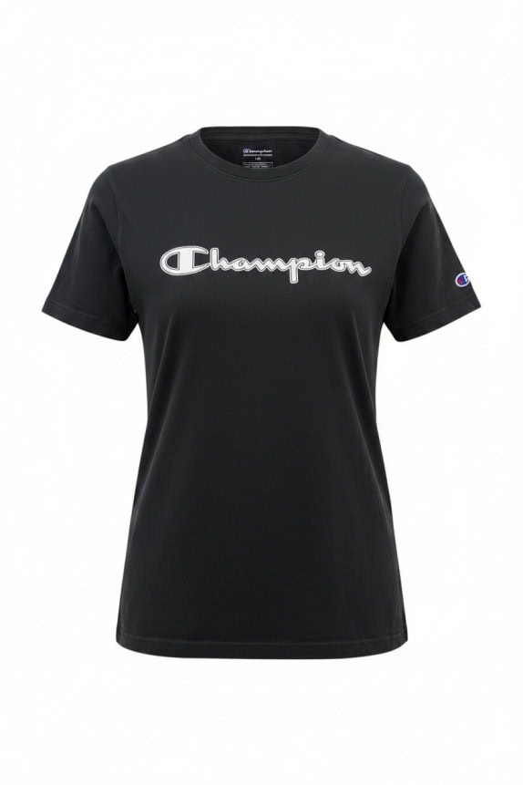 CHAMPION T SHIRT SPELL OUT ΜΑΥΡΟ ΓΥΝΑΙΚΕΙΟ PRE OWNED L