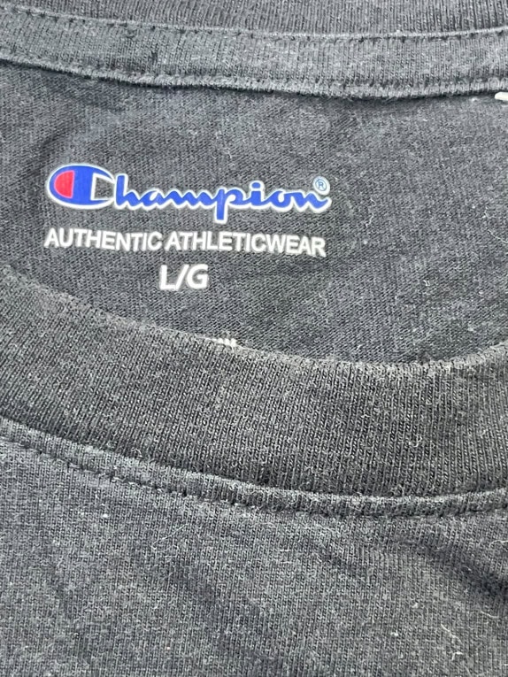 CHAMPION T SHIRT SPELL OUT ΜΑΥΡΟ ΓΥΝΑΙΚΕΙΟ PRE OWNED L
