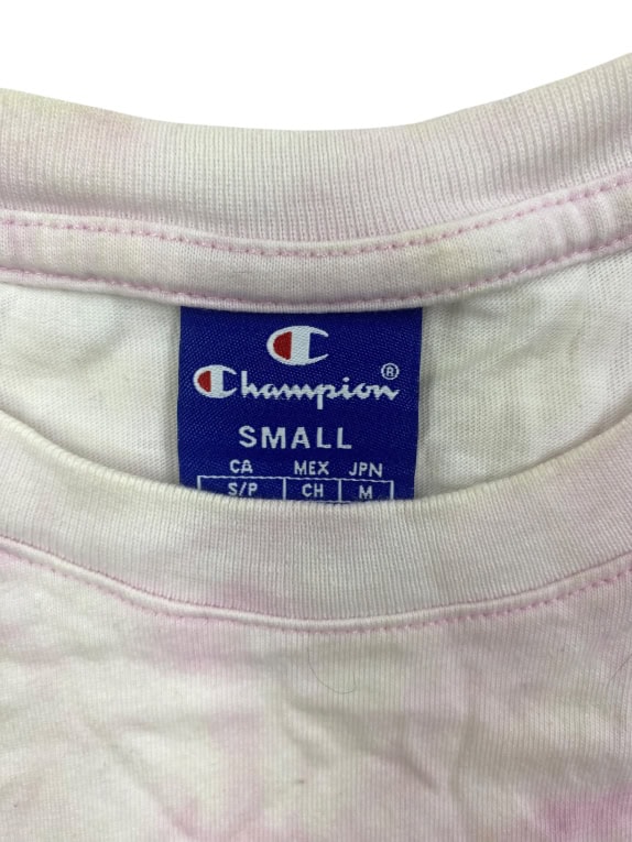 Champion Tie-Dye Logo T-Shirt White Pink Women’s S