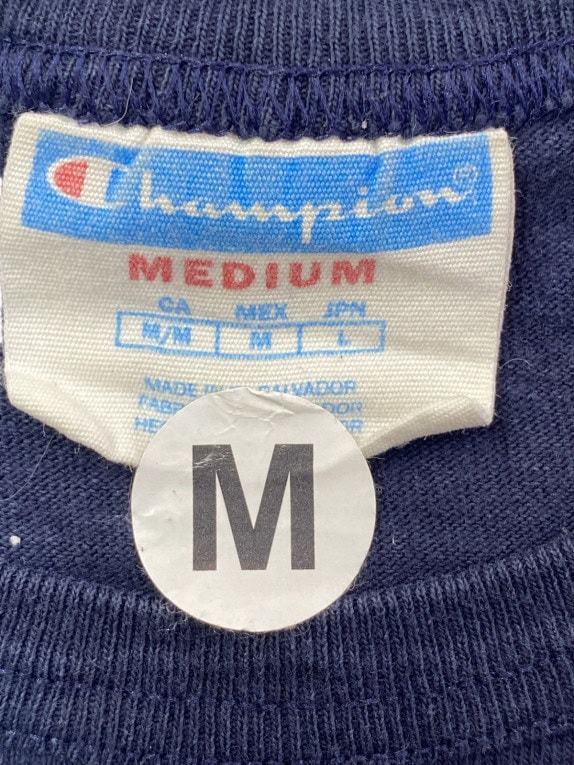 CHAMPION T SHIRT VINTAGE COLLEGIATE NAVY ΑΝΤΡΙΚΟ PRE OWNED M