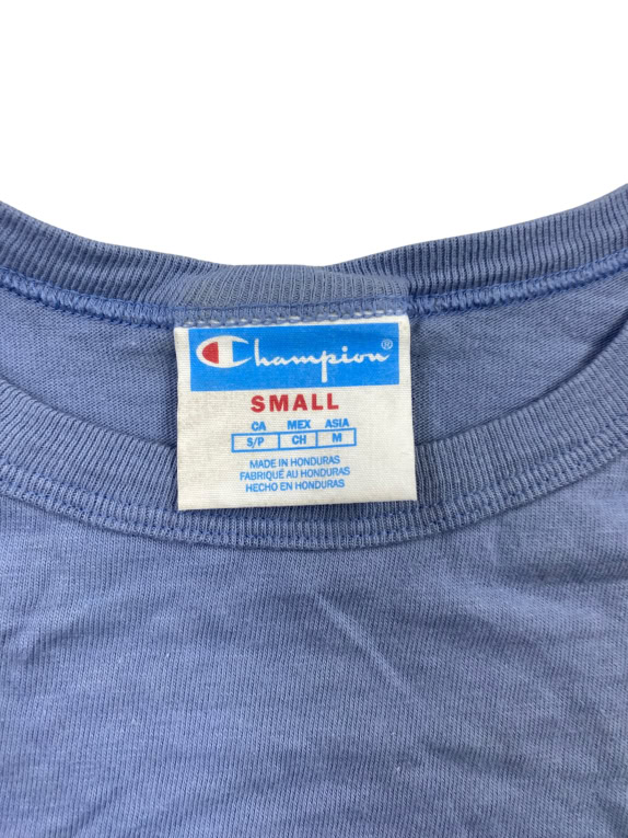 Champion T-Shirt Vintage Κεντημένο Λογότυπο Μπλε Γυναικείο S