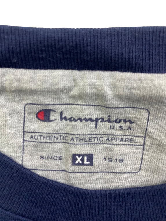 CHAMPION T-SHIRT VINTAGE SMALL LOGO BLUE MEN'S XL