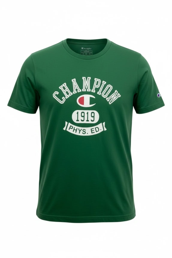 CHAMPION T-SHIRT VINTAGE STYLE PRINT ΠΡΑΣΙΝΟ ΑΝΔΡΙΚΟ L