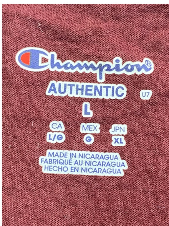 CHAMPION T-Shirt Virginia Union University Alumni Μπορντό Unisex L