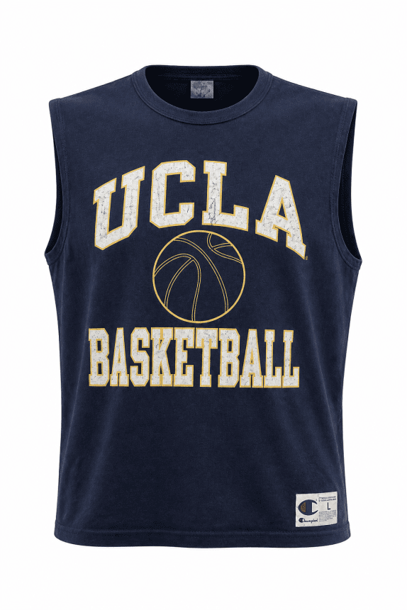 90s CHAMPION TANK TOP GRAPHIC NAVY ΑΝΤΡΙΚΟ PRE OWNED L
