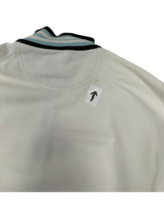 CHAMPION TRACK JACKET ΛΕΥΚΟ ΜΕ ΡΙΓΕΣ ΤΥΡΚΟΥΑΖ & ΦΕΡΜΟΥΑΡ - M