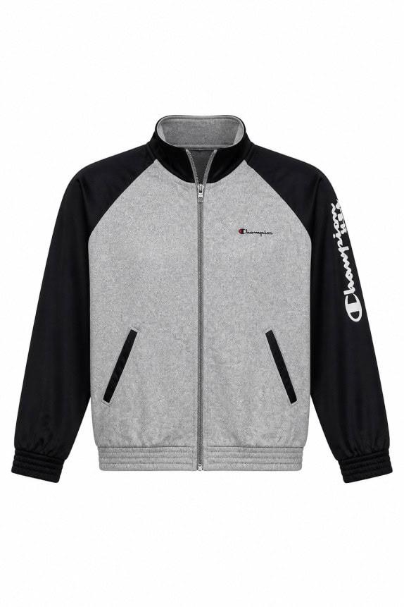 CHAMPION TRACK JACKET RETRO GRIGIO NERO UOMO PRE OWNED XL