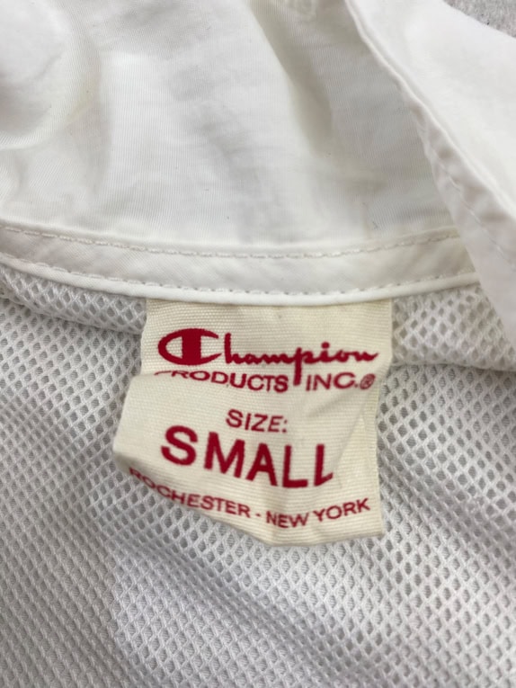 CHAMPION Ζακέτα Vintage Logo Tape Colorblock Λευκό/Κόκκινο Unisex S