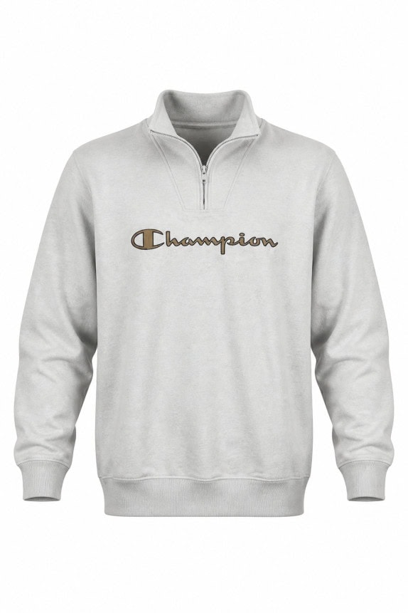 CHAMPION ZIP CREWNECK MINIMAL OFF WHITE MEN PRE OWNED L