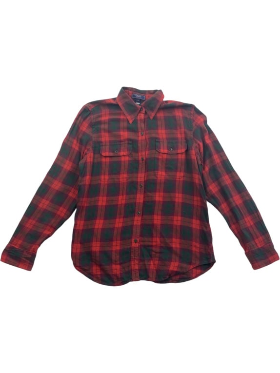 CHAPS DENIM Πουκάμισο Καρό Casual Vintage Κόκκινο/Πράσινο Ανδρικό M