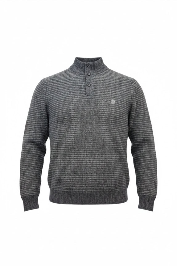 CHAPS KNIT SWEATER CLASSIC CHARCOAL MENS PRE OWNED L