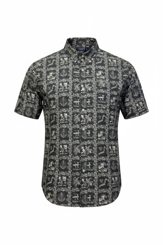 CHAPS RELAXED FIT SHIRT BLACK MENS PRE OWNED L