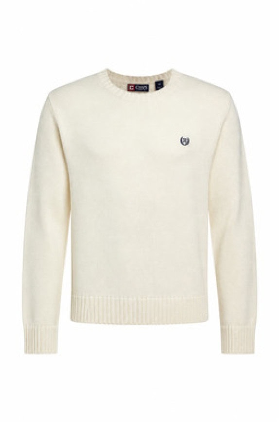CHAPS MAGLIONE LAVORATO A MAGLIA MINIMAL CREMA UOMO PRE OWNED L