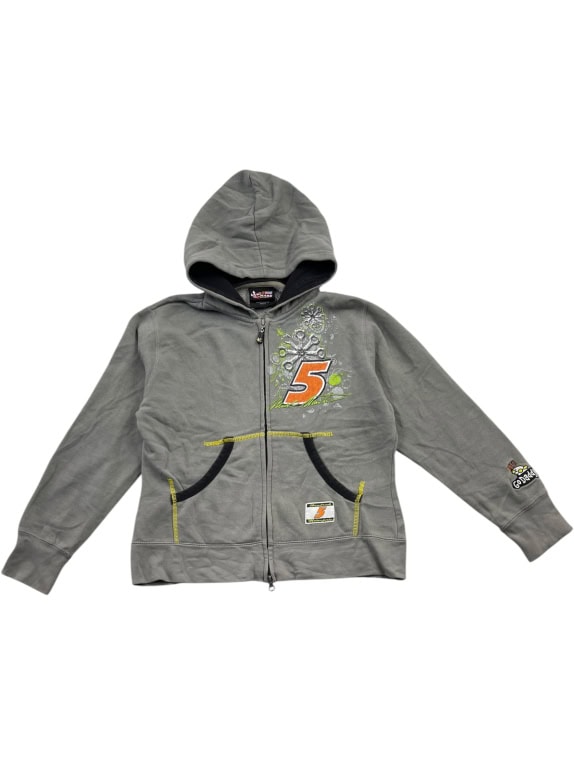 Chase Authentics NASCAR Zip Hoodie Y2K Big Logo Grey Unisex S