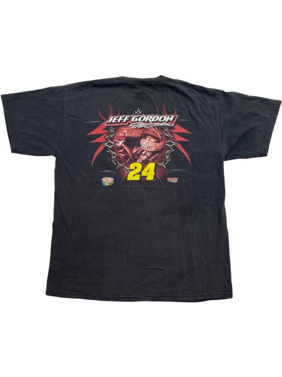CHASE AUTHENTICS T SHIRT JEFF GORDON NASCAR 24 VINTAGE BLACK UNISEX M pre-owned