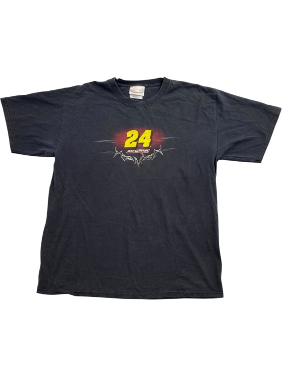 CHASE AUTHENTICS T SHIRT JEFF GORDON NASCAR 24 VINTAGE BLACK UNISEX M pre-owned