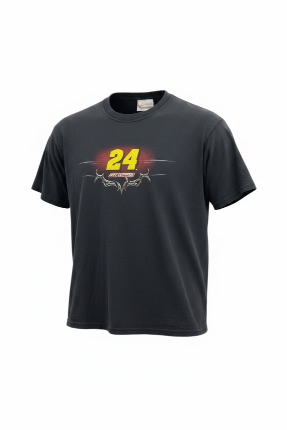 CHASE AUTHENTICS T-SHIRT JEFF GORDON NASCAR 24 VINTAGE NERO UNISEX M usato