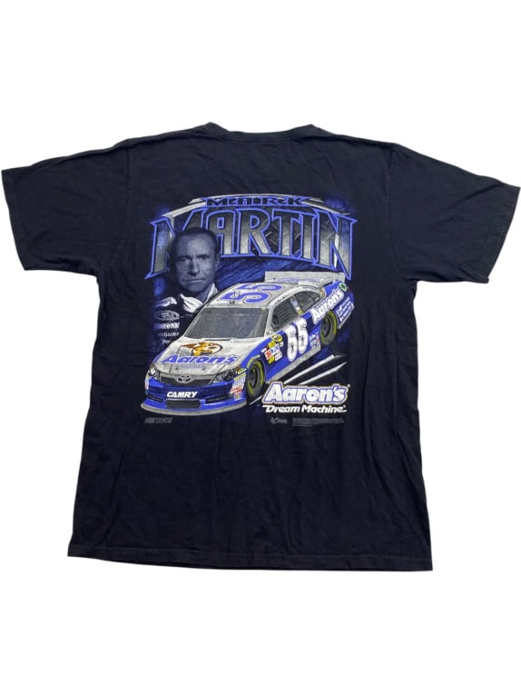 CHASE AUTHENTICS T SHIRT VINTAGE NASCAR MARK MARTIN ΜΑΥΡΟ UNISEX LARGE preowned