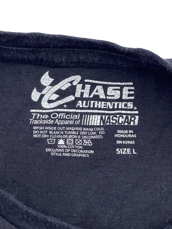 CHASE AUTHENTICS T SHIRT VINTAGE NASCAR MARK MARTIN ΜΑΥΡΟ UNISEX LARGE preowned