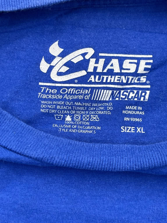 Chase Authentics Tony Stewart NASCAR T-Shirt Blue Unisex XL
