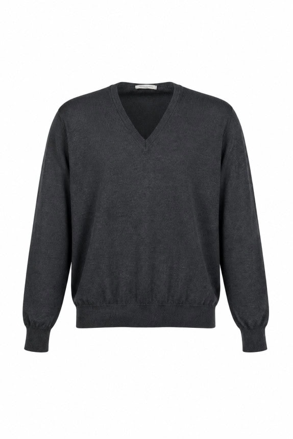 1990S CHRISTIAN DIOR MAGLIONE CON SCOLLO A V MINIMAL GRIGIO UOMO PRE OWNED L