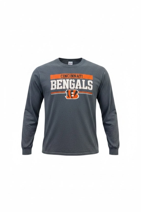 CINCINNATI BENGALS LONG SLEEVE TEE SPORTSWEAR GRAPHIC CHARCOAL MENS PRE OWNED M